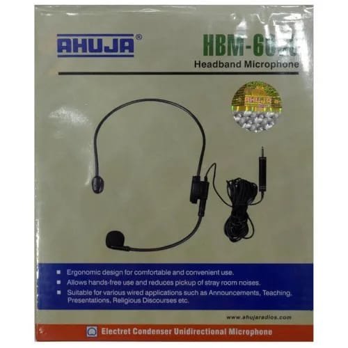 AHUJA HBM-60CC Head-Band Microphone can be Connected to the Amplifier Directly With 3.5 Mm Jack & 5.5mm Converter Microphone – Microphone AHUJA HBM-60CC Head-Band Microphone can be Connected to the Amplifier Directly With 3.5 Mm Jack