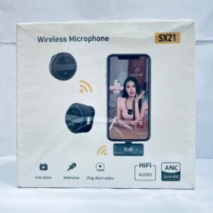 SX-21 Wireless Microphone Interview, Live Broadcast, Audio Video Recording Clip on Collar Microphone