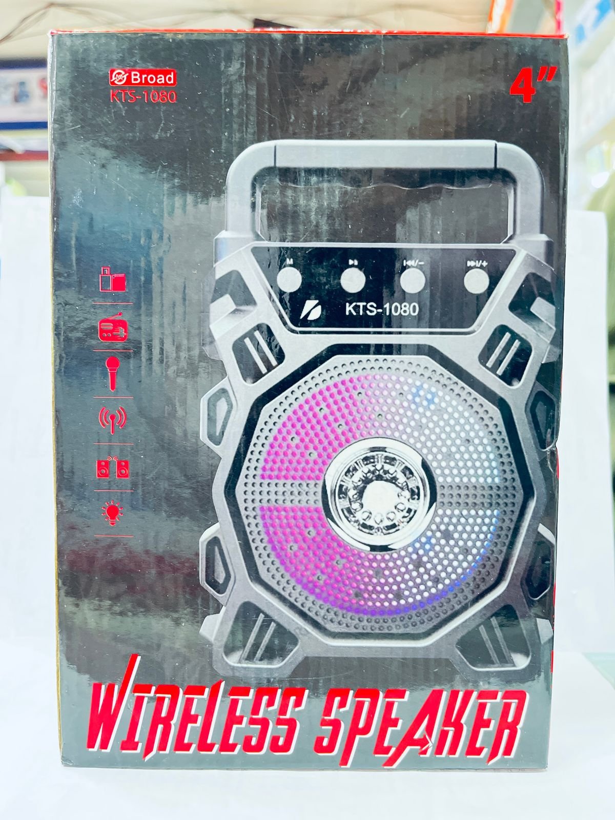 KTS-1080] Wireless Portable Bluetooth Speaker With Led Light[Support Mic