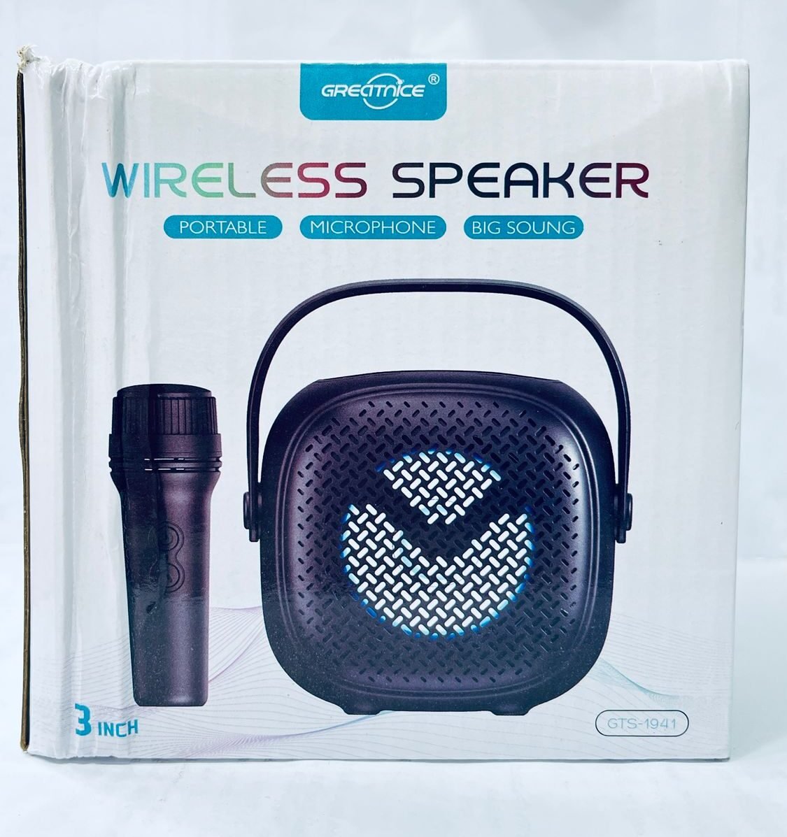 GREATNICE GTS-1941 Bluetooth, USB, SD Card & FM Radio Supported RGB Lighting Wireless Speaker With Microphone